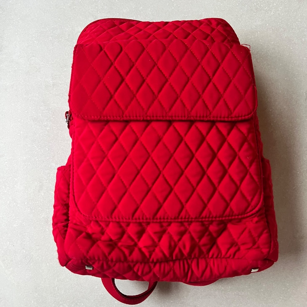 Like New Vera Bradley Red Quilted Backpack